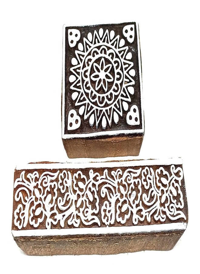 MasterLock U-5 Wooden Printing Stamps Ganpati, Tree, Pineapple, Border Printing Blocks - Image 2